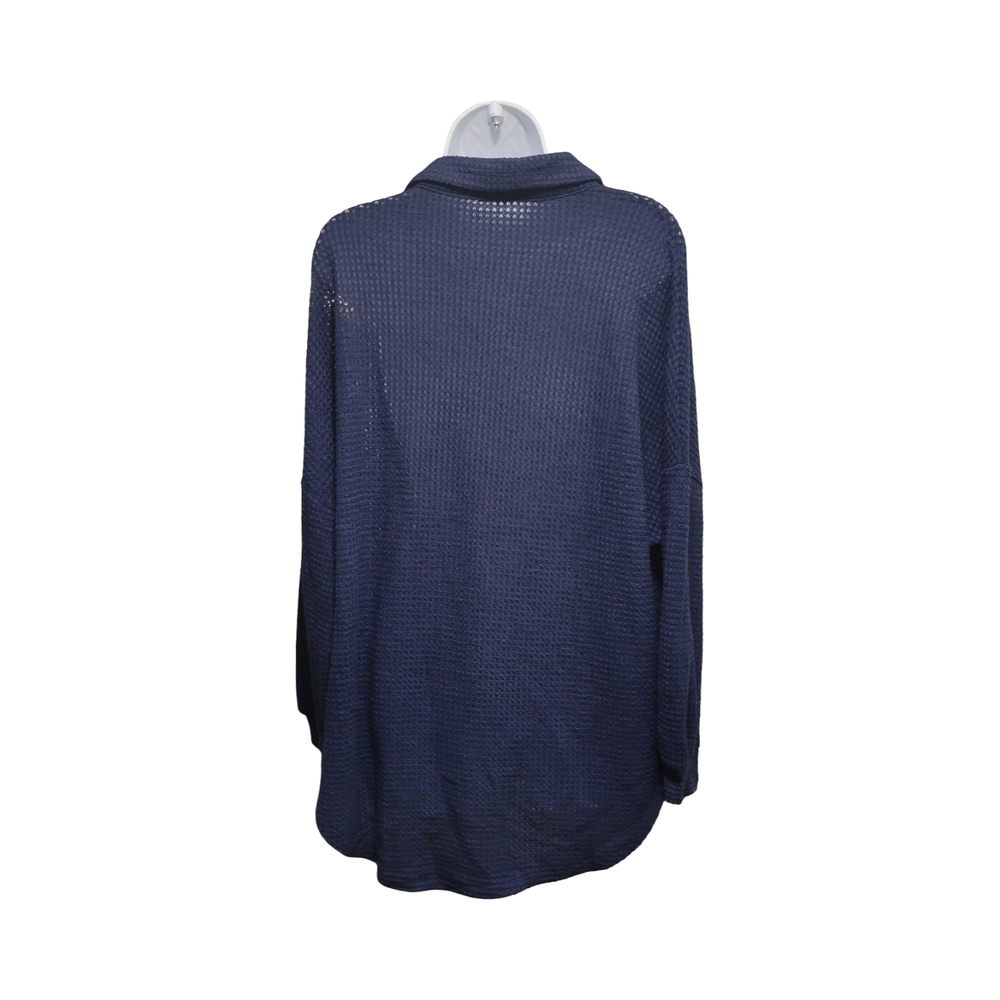Blue Button-Up Cardigan - Picture 2 of 8
